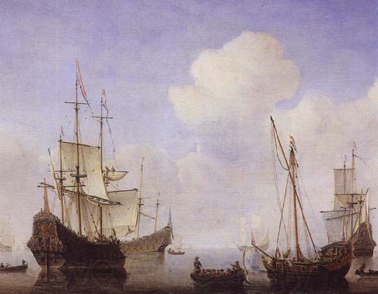 VELDE, Willem van de, the Younger Ships riding quietly at anchor